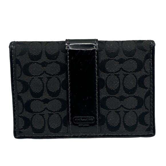 COACH y2k Signature Black Card Case Wallet - Picture 1 of 7